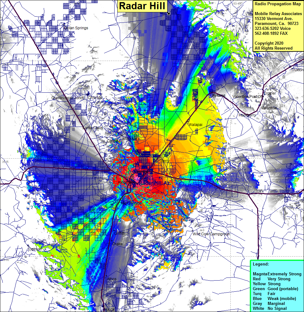 heat map radio coverage Radar Hill